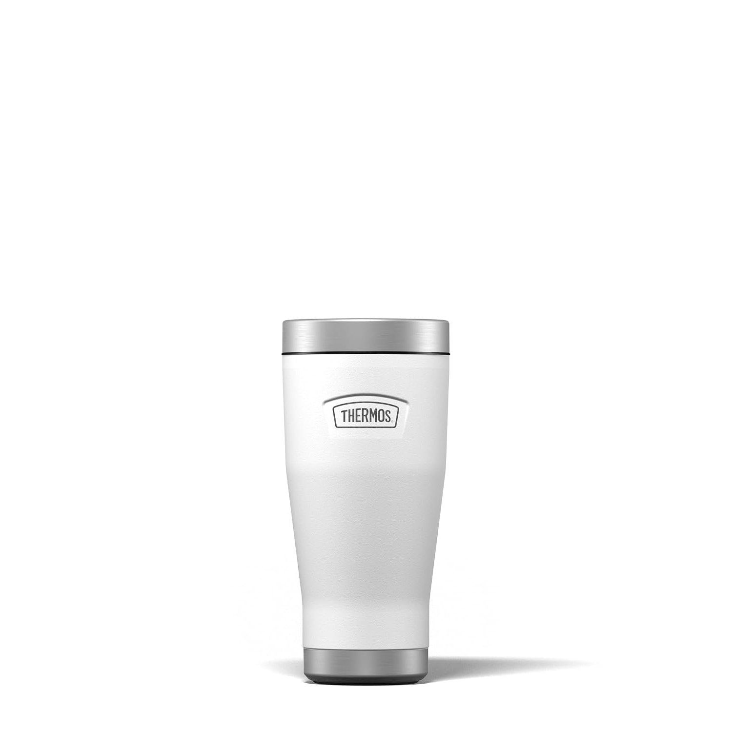 Thermos - Icon Ice White Travel Tumbler (470ml), Reusable Insulated Stainless Steel Coffee Cup for Hot or Cold Drinks, Vacuum Sealed Water Flask with a Leak-Proof Lid, 7hr Hot/22hr Cold