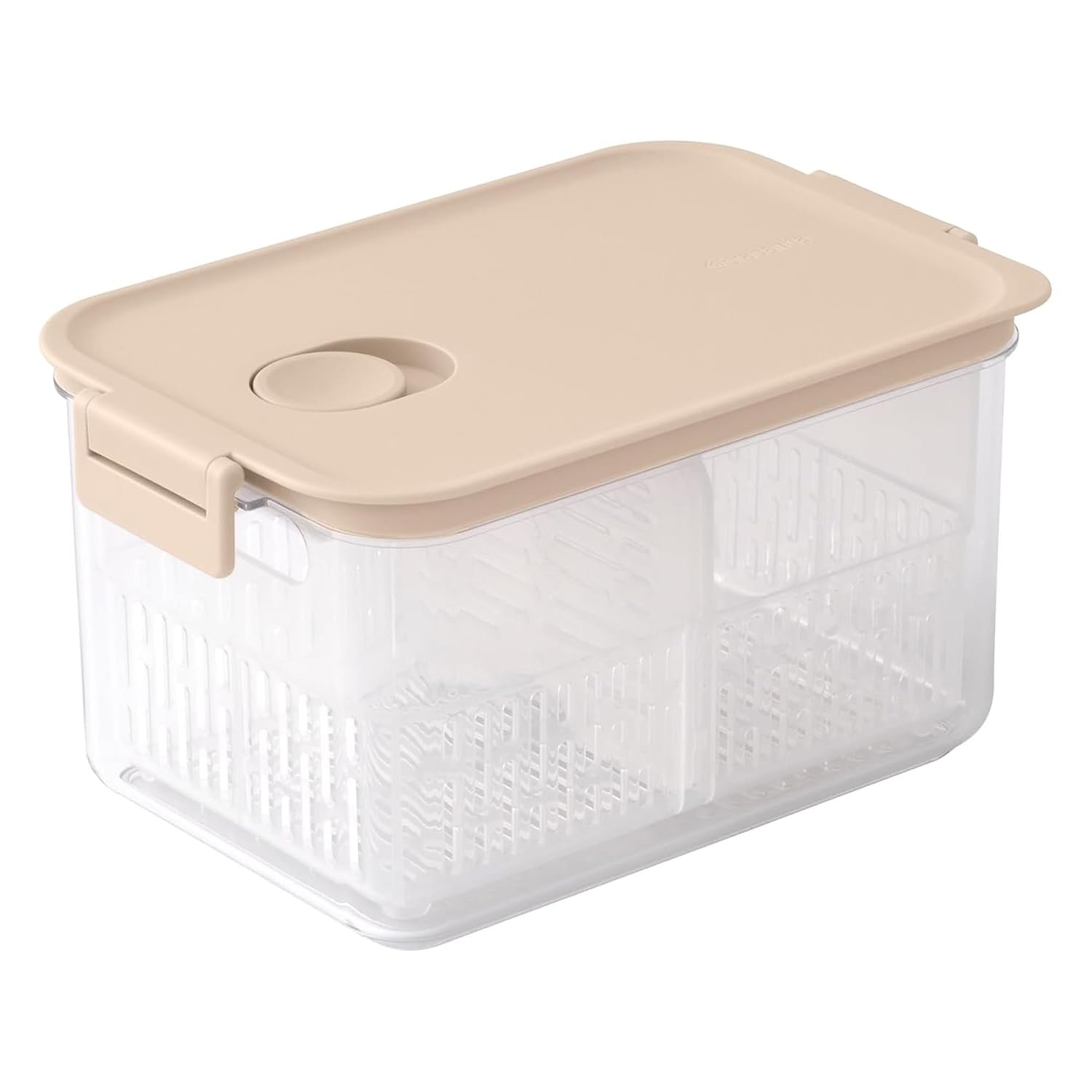 Brabantia Keep Fresh Fridge Container 2.8 Litre with Divider and Basket, Suitable for Vegetables, Salad or Larger Produce Storage in Refrigerators