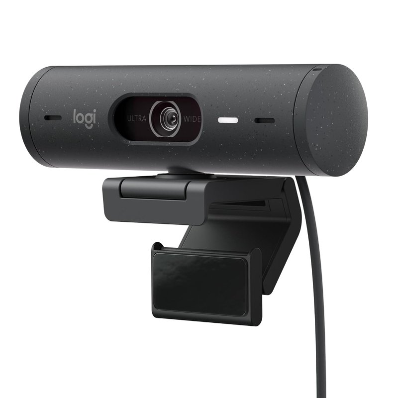 Logitech Brio 500 Full HD webcam, auto framing, Show Mode, noise reducing mics, Privacy Shutter, USB-C, streaming & Video Calling - Microsoft Teams, Google Meet, Zoom, PC/Mac - Graphite