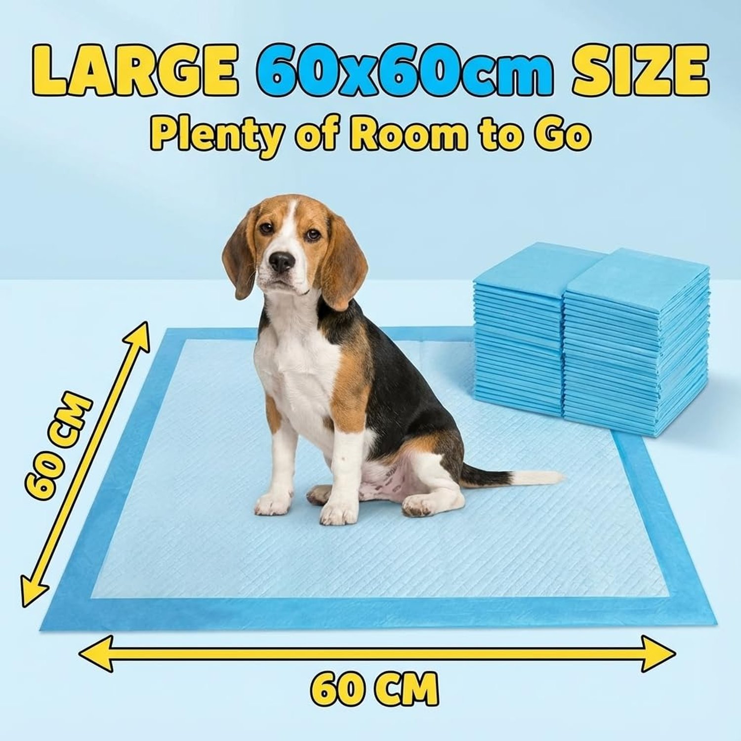600 x Bazaar Large Puppy Pads 60x60cm Disposable Puppy Training Pads | Highly Absorbent Leak-Proof Dog Training Pads | Premium Quality Quick-Dry Dog Pads (60x60cm - 600 Count).