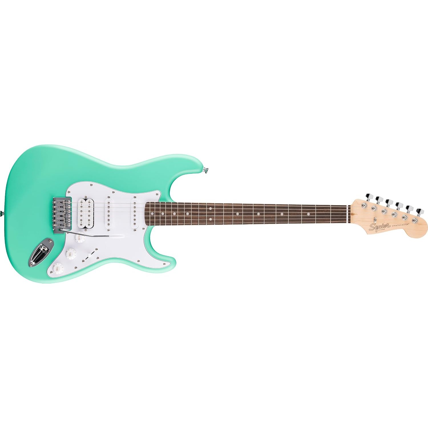 Squier by Fender Debut Stratocaster HSS Electric, Perfect for Beginners with Free Virtual Lessons, Easy-to-play Neck and Body, Sea Foam Green