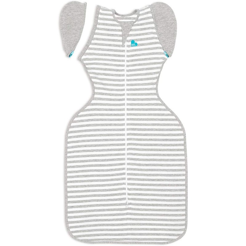Love To Dream™ Swaddle UP™ Transition Bag, Medium 6–8.5 kg – Grey | Snug Fit with Zip-Off Wings | 1.0 TOG Ideal for Spring & Summer (20–24°C) | Machine Washable Cotton & Double Zip
