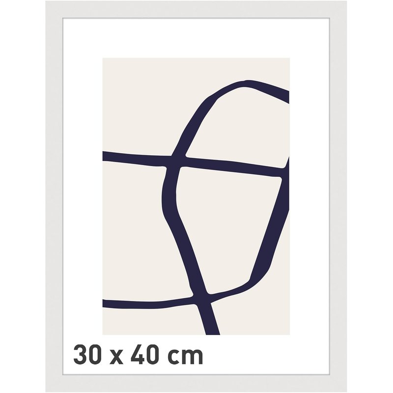 accent by nielsen Velino Picture Frame - White 30x40cm - with Glass Front - Ready-to-Hang with Contemporary Poster Print
