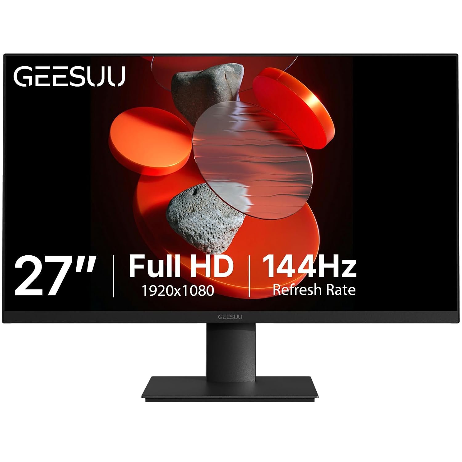 GEESUU 27 inch FHD Monitor 144Hz, VA Panel, 5ms MPRT, HDR10
