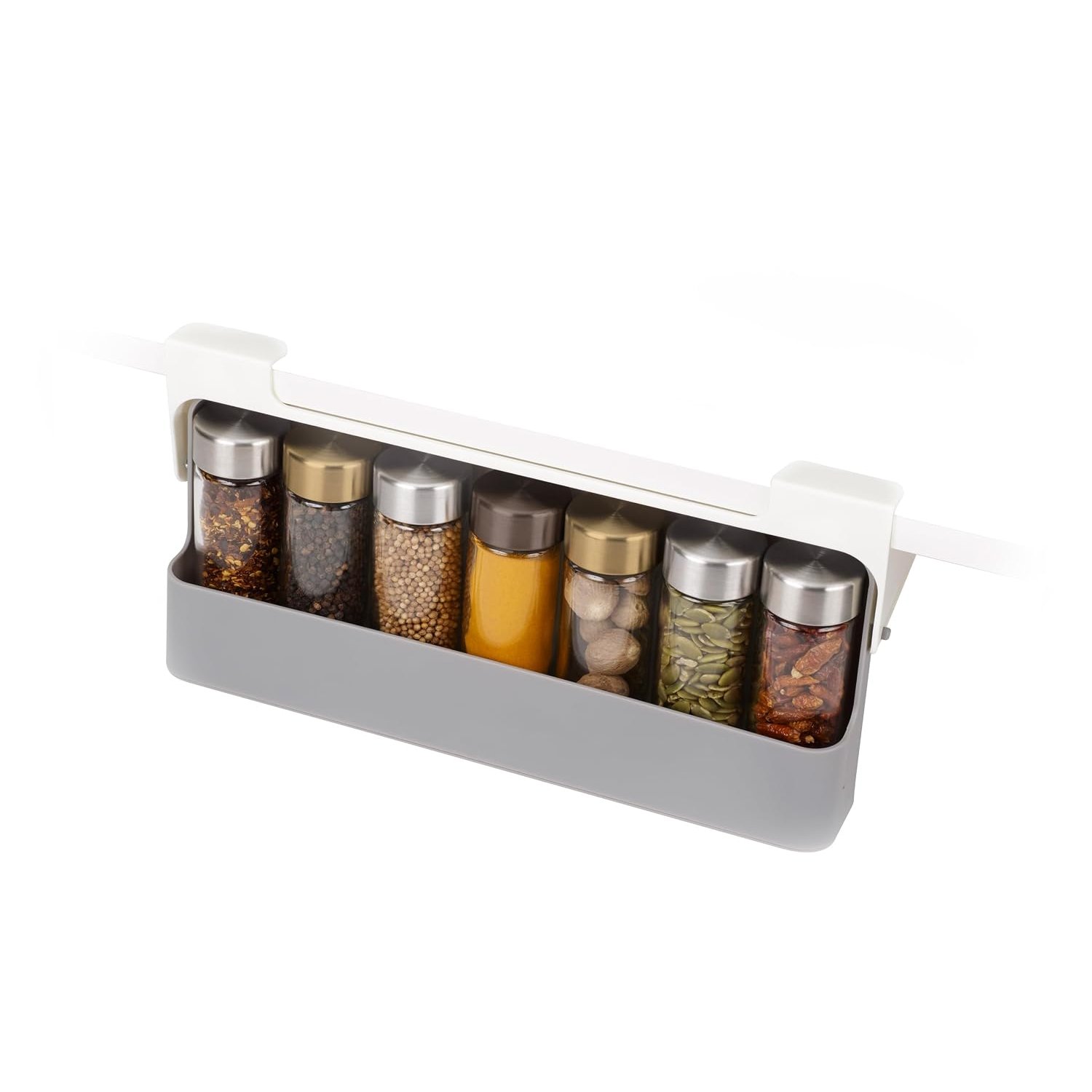 Joseph Joseph CupboardStore in cupboard, kitchen storage under-shelf Spice Rack, organiser Grey