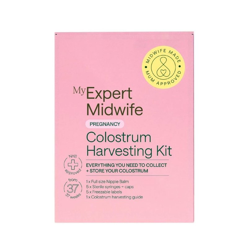 My Expert Midwife Complete Colostrum Harvesting Kit - Includes 5 x Syringes and Caps, 5 x Freezable Labels, 30ml No Harm Nipple Balm Cream and a Midwife Written Complete Guide to Colostrum Harvesting