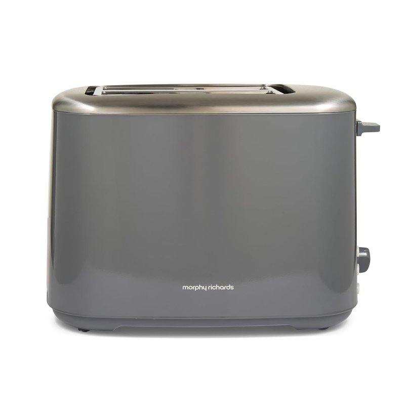 Morphy Richards Equip 2 Slice Toaster, Defrost and Reheat, Browning Controls, Variable Wide Slots, Removable Crumb Tray, Stainless Steel, 800W, Grey, 222068