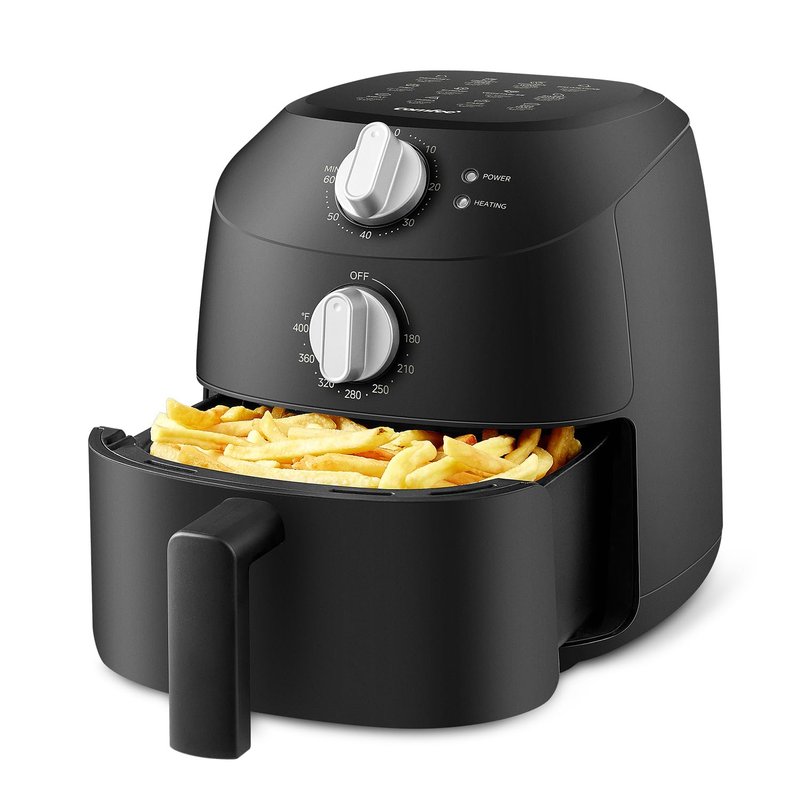 Midea Compact 2L Air Fryer – 12 Preset Menus, Adjustable Timer, 80-200°C Temperature Control, 1150W, Dishwasher-Safe Non-Stick Basket, BPA-Free, Space-Saving Design – Ideal for Small Kitchens (Black)
