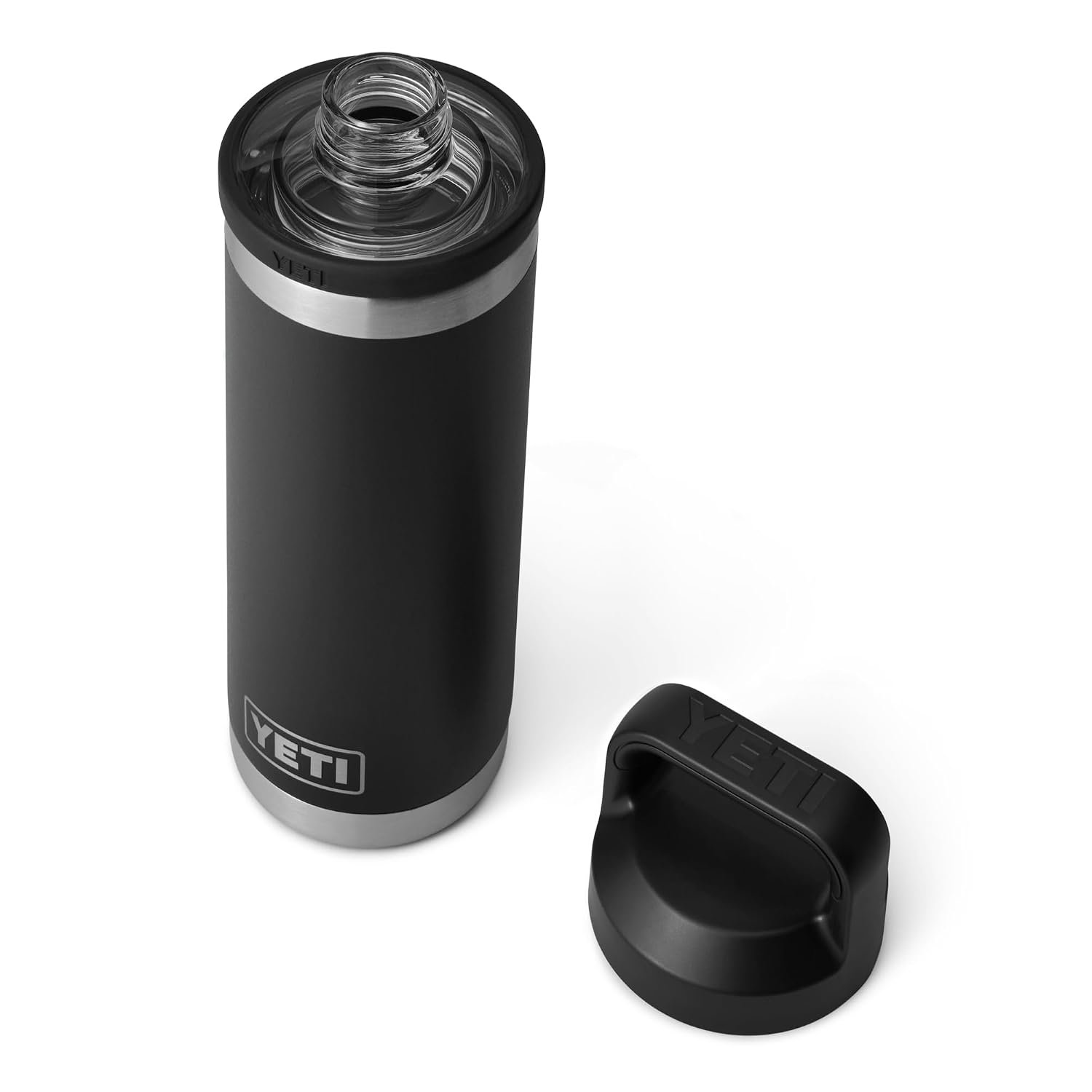 YETI Rambler 18 oz (532 ml) Stainless Steel Water Bottle (Black) – Insulated Water Bottle with Leakproof Chug Cap for Hot or Cold Drinks – 5 Year Warranty