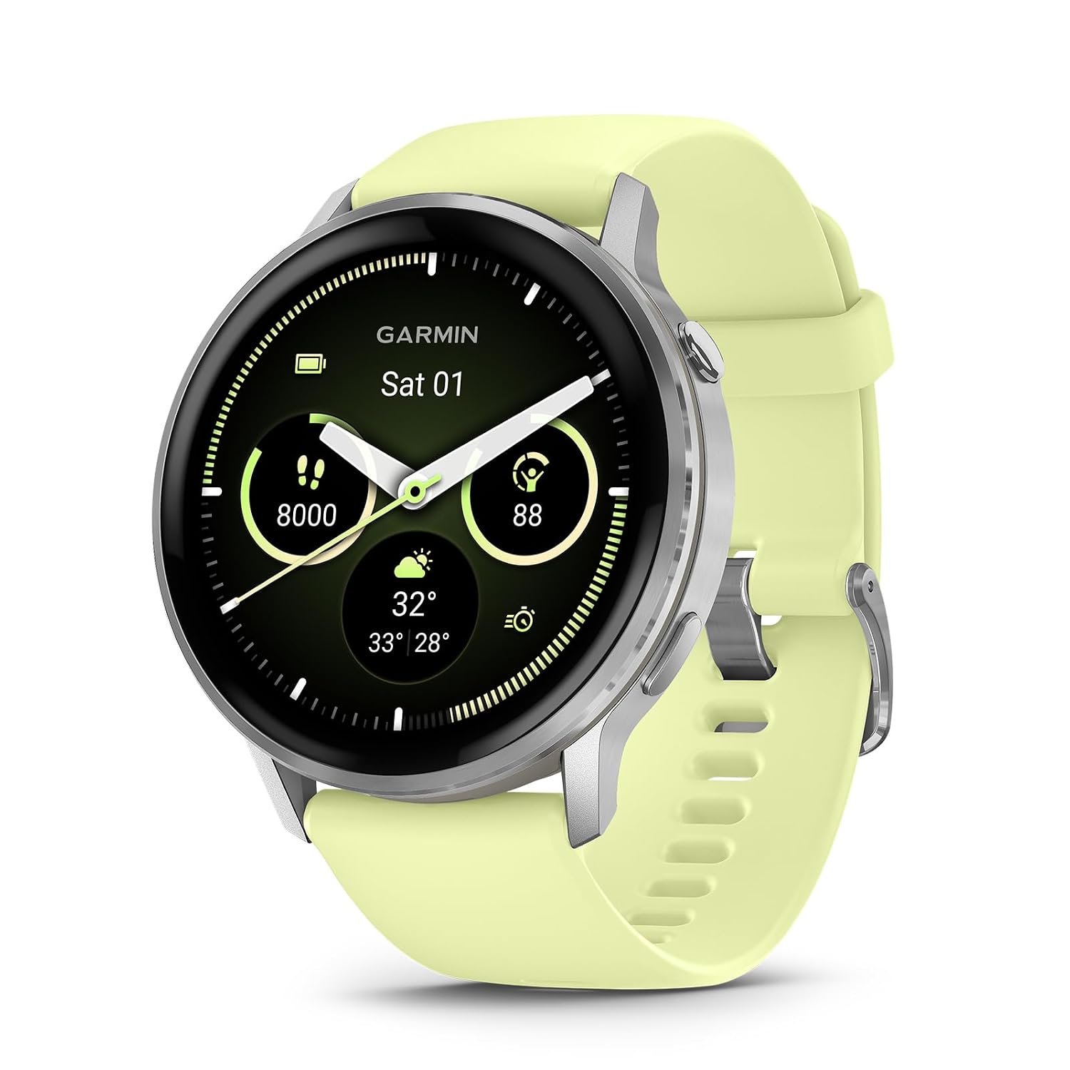 Garmin Venu 4, 45mm GPS smartwatch, AMOLED touchscreen, 24/7 advanced health & fitness, 80+ sports apps, flashlight, ECG app, sleep tracking, fitness coach, up to 12 days battery life, Citron