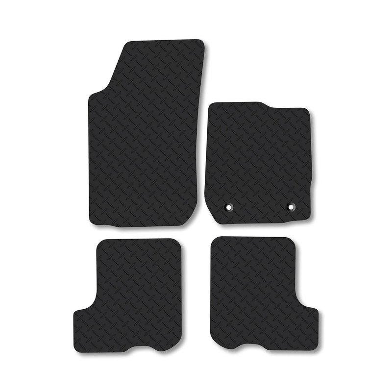 Dacia Sandero (2013-2020) Heavy Duty Thick Rubber Car Mats Accessories Tailored Fit Front Rear Set Compatible Accessory Waterproof Durable Non-Slip 5mm Full Coverage Protection with Clips