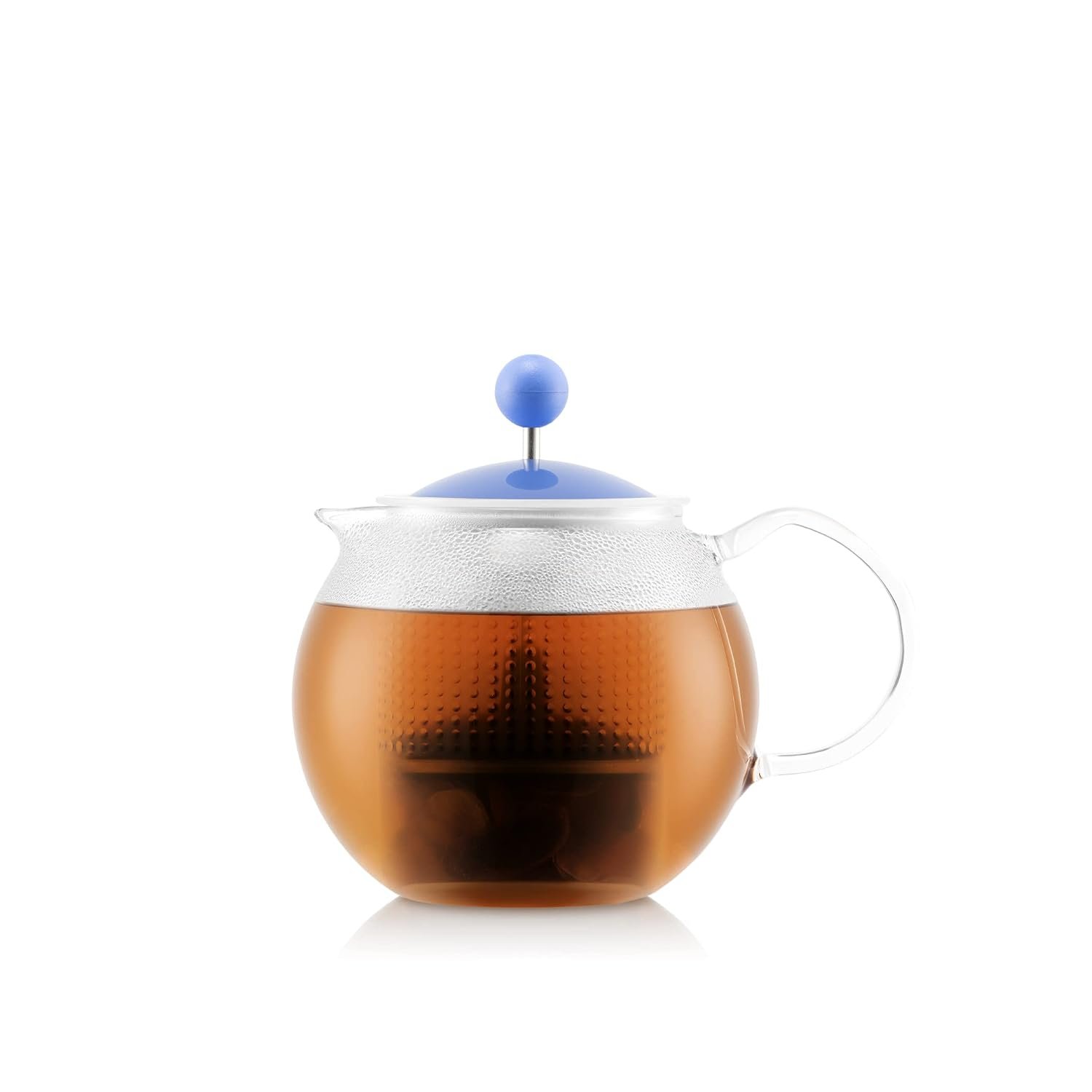 BODUM Assam 1823-448-Y21 Teapot with Glass Handle, Lid and Plastic Filter, 0.5 L, Blue Material