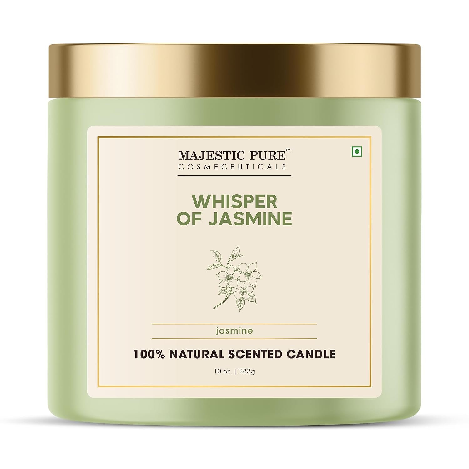 Majestic Pure Citronella Eucalyptus Lemongrass Scented Candle with Upto 45+ Hrs Burn Time, 2-Wick Candle, Soy Wax Blend for Cleaner Burn, 283 g Jar Candle with Room Filling Fragrance, Buzz