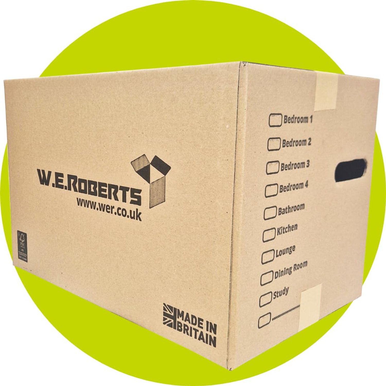 Moving Boxes x 20 Large Strong Cardboard Packing Boxes for Moving House – Ideal for Storage, Moving, and Packing 45.7cm x 28.8cm x 28.8cm with Carry Handles and Room List (20)