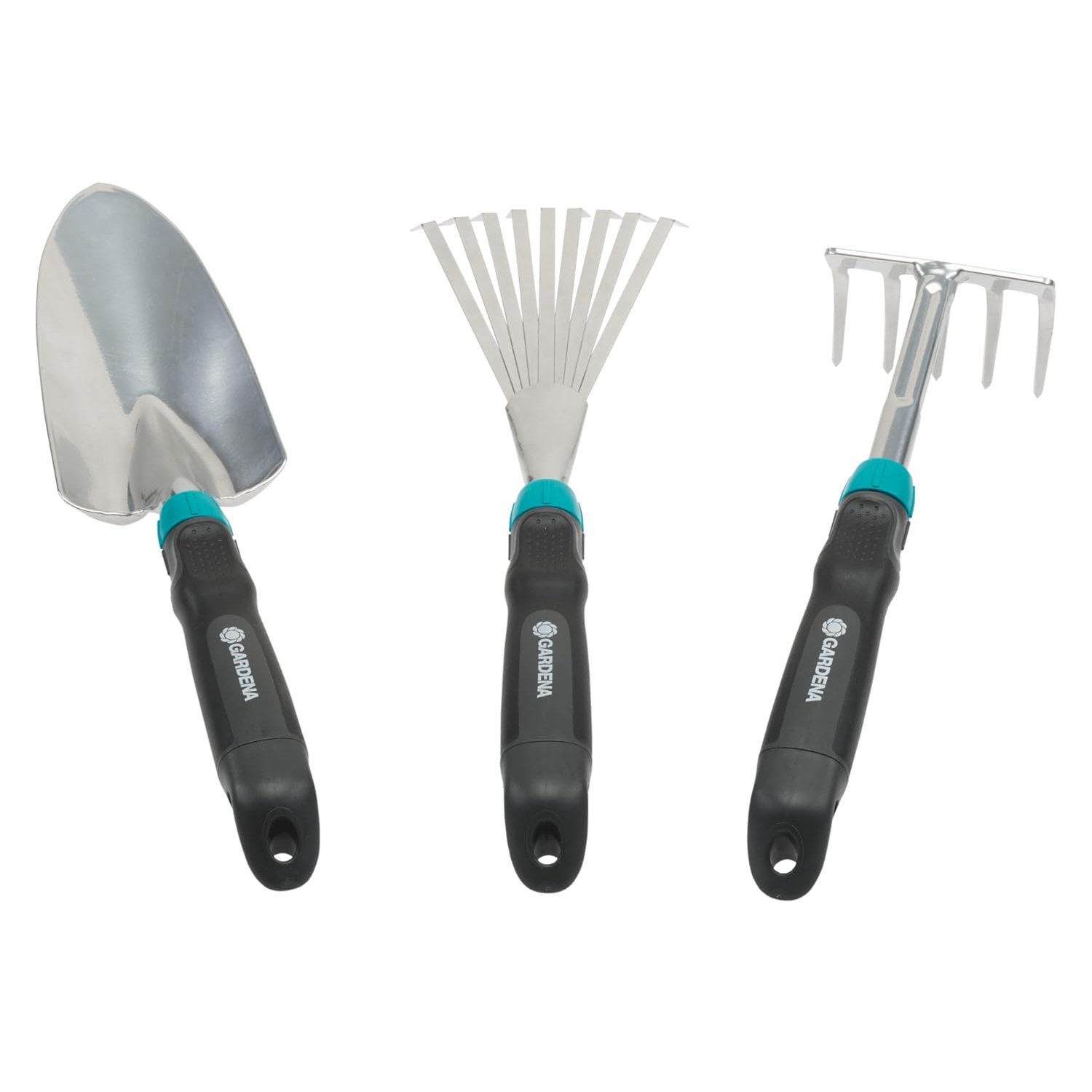 Gardena Comfort Small Tool Set - Ideal Set for Garden Keeping with flower rake, hand rake and hand trowel (8964-60)