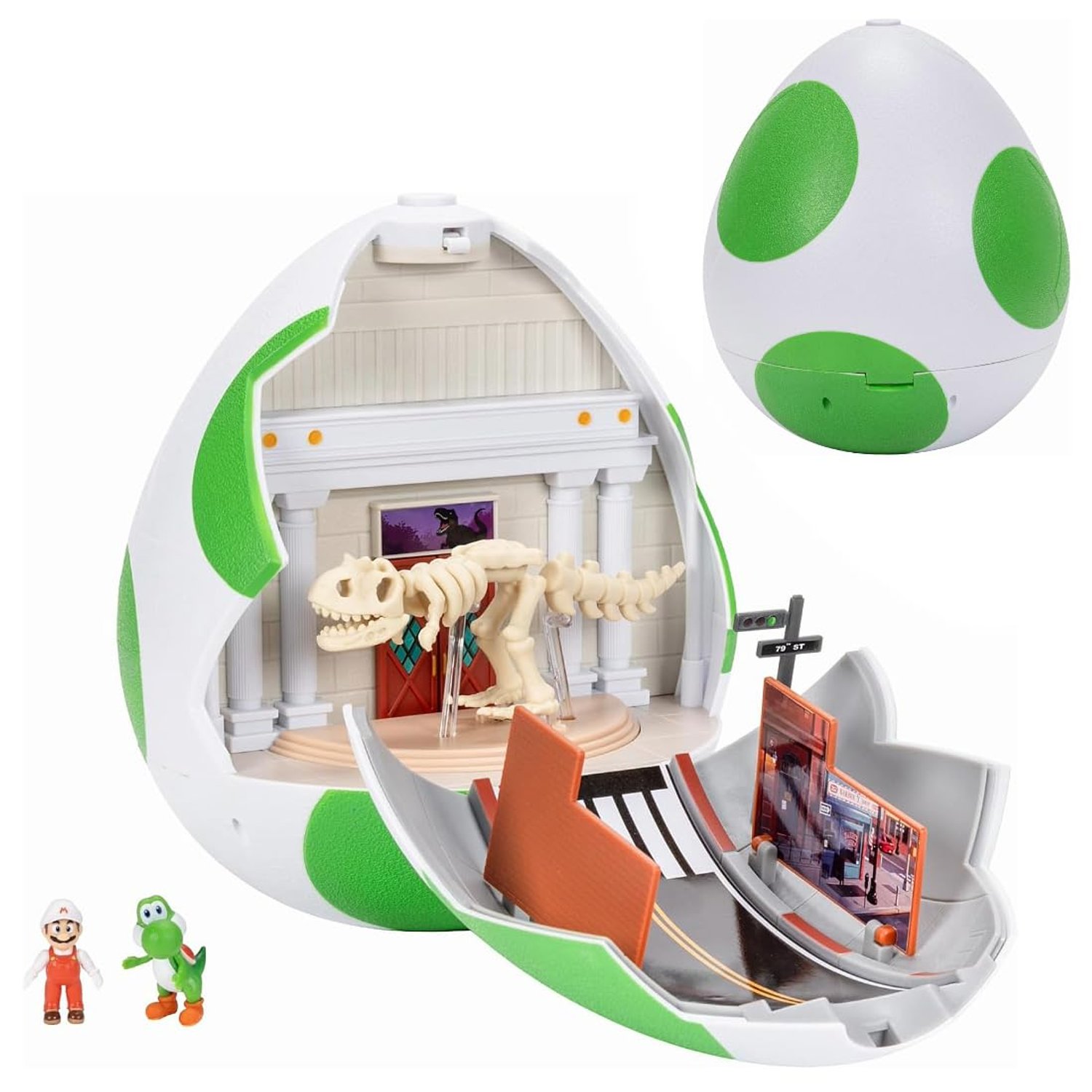 The Super Mario Galaxy Movie Yoshi Egg Playset with 1.5" Mini Figures, Officially Licensed by Jakks Pacific, Includes 4cm & Exclusive Fire Mario Figures, Interactive Playset, For Ages 3+