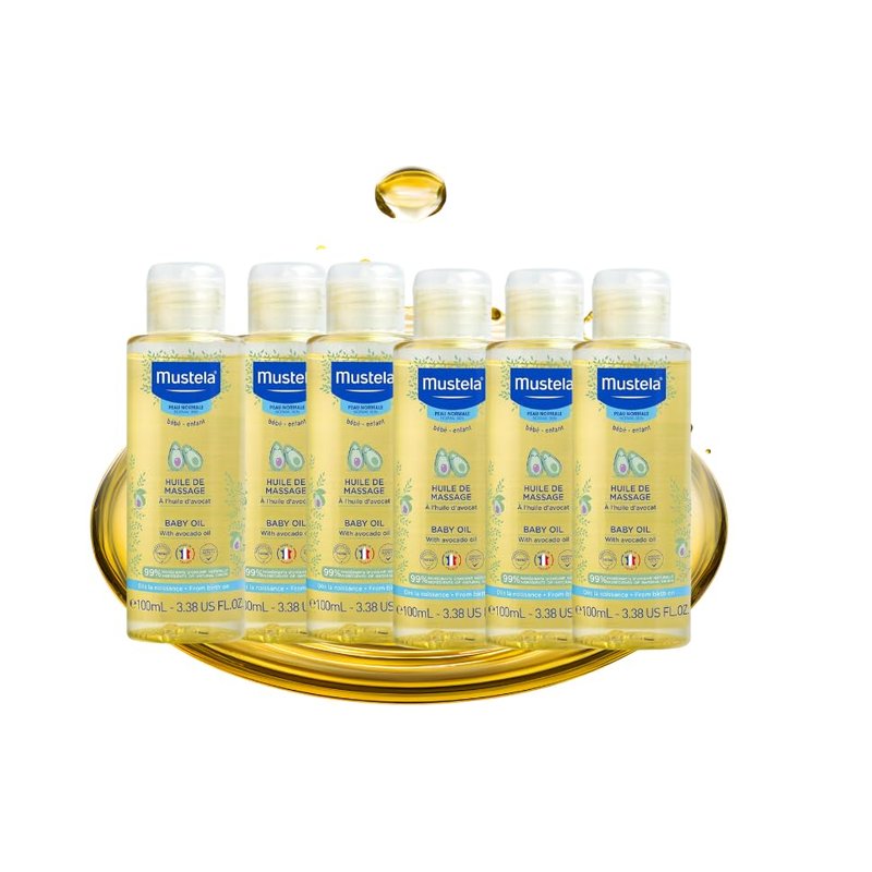 Mustela Baby Oil 100ml V2 – Pack of 6 | Gentle Moisturizing Oil for Baby’s Skin | Nourishing & Soothing for Newborns, Infants & Sensitive Skin