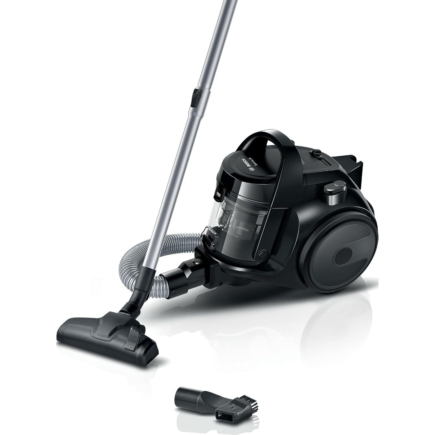 Bosch Series 2 BGS05BA2GB Bagless Cylinder Vacuum Cleaner with Hygienic filter for Hardfloor, Carpet & Car, Compact & Lightweight, 700W, 1.5L, Black