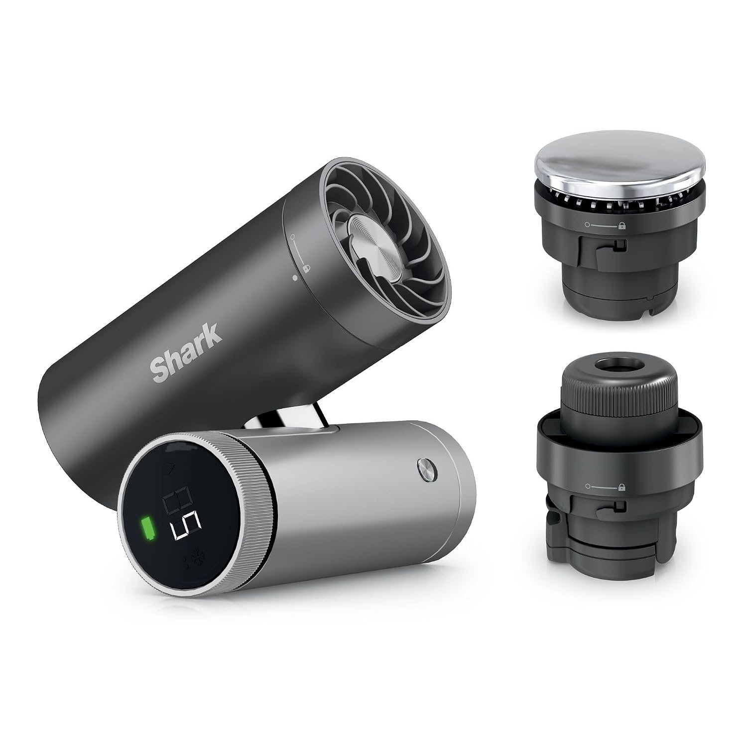 Shark ChillPIll 3-in-1 Personal High-Speed Fan, Ultra-Fine Mist and InstaChill System, Includes 3 Cooling Attachments, Travel-Friendly Design, Carbon FA022UK