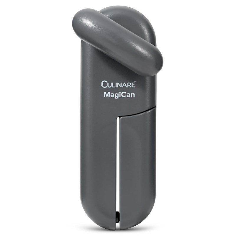 Culinare MagiCan Tin Opener, Grey, Plastic/Stainless Steel, Manual Can Opener, Comfortable Handle for Safety and Ease