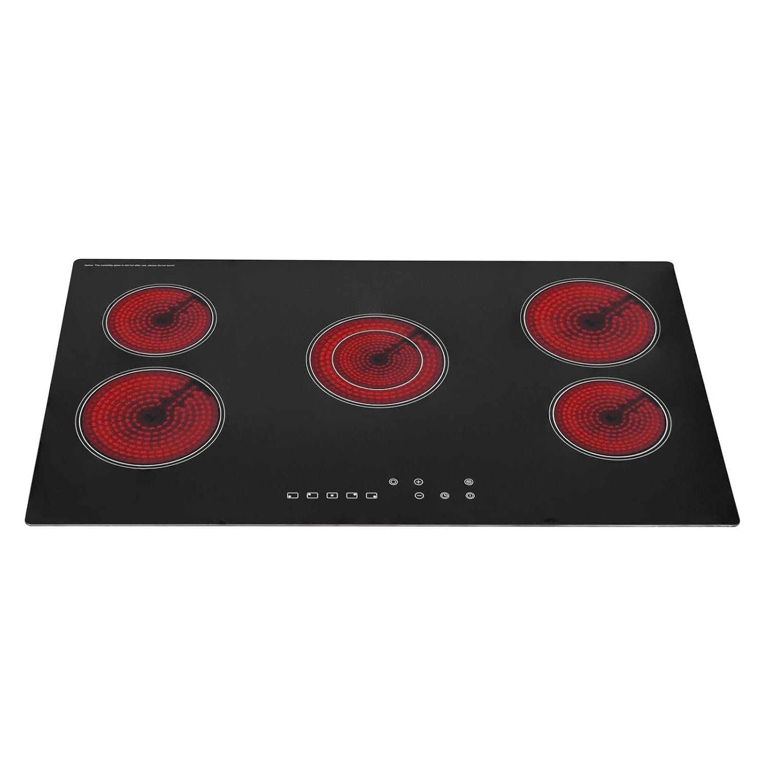 SIA CERH90BL/1 86cm Electric Ceramic Hob Cooktop, 5 Zone with Touch Control, 9 Power Levels, Child Safety Lock, Black, 2 Years Parts & Labour Guarantee