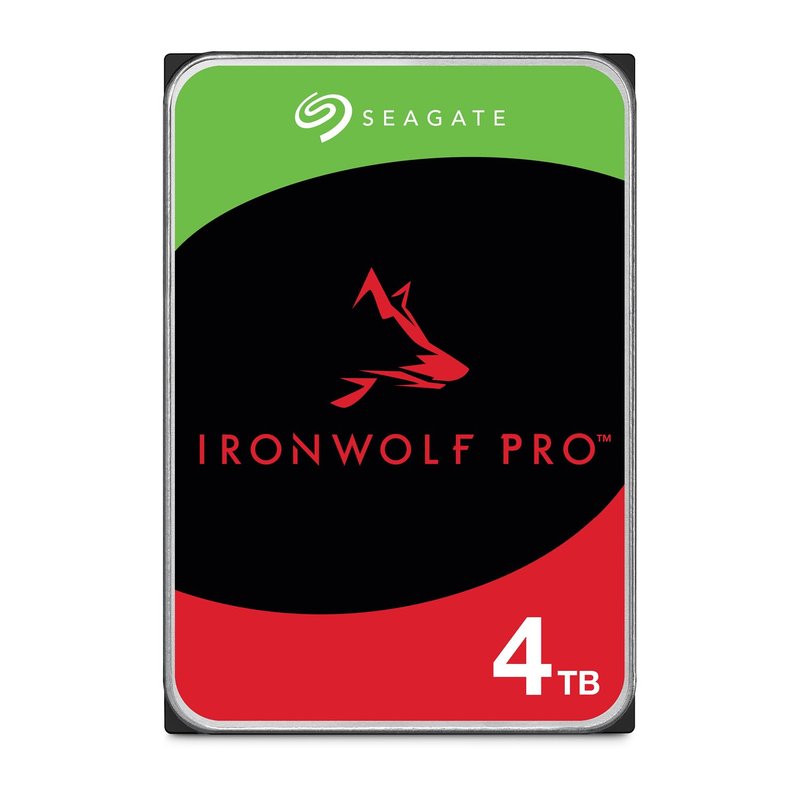 Seagate IronWolf Pro 4TB, Enterprise Internal NAS HDD, CMR, 3.5 Inch, SATA 6GB/s, 7.200 RPM, 256MB Cache for RAID NAS, Data Rescue Services, Frustration Free Packaging (ST4000NTZ01)