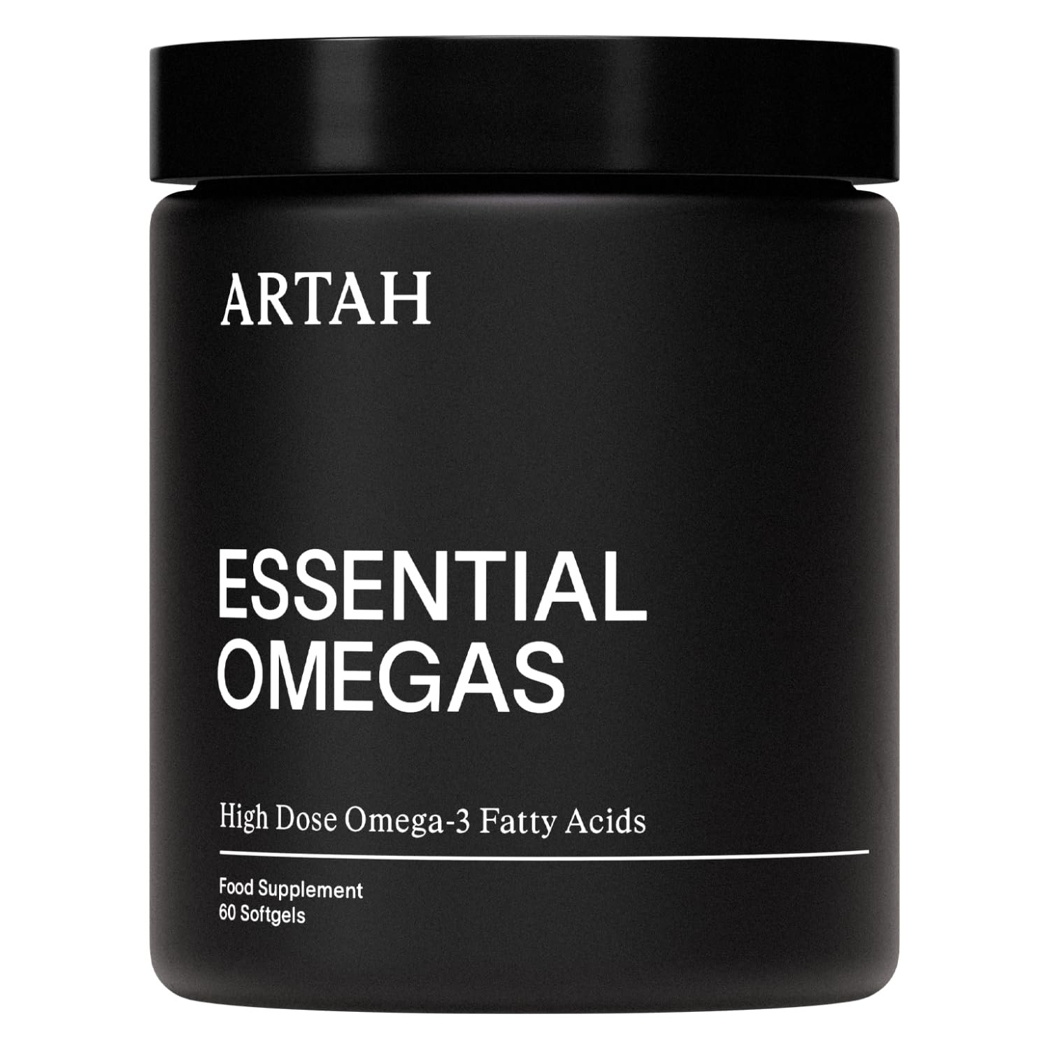 ARTAH Essential Omegas – High Strength Marine Omega‑3 (EPA 1000 mg + DHA 500 mg) – 60 Friend‑of‑the‑Sea Certified Fish Oil Softgels – Brain, Heart, Skin & Inflammation Support