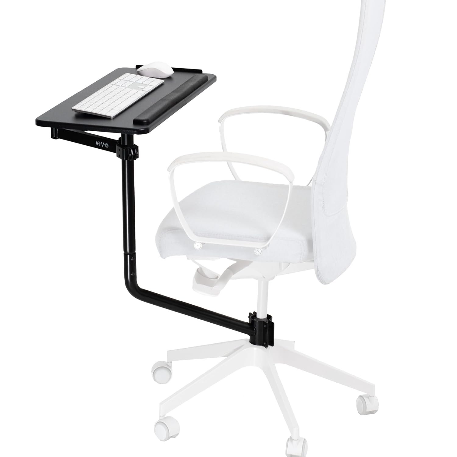 VIVO Office Chair Mounted 26 x 12 Inch Keyboard and Mouse Tray, Ergonomic Tilt, Full Motion 360 Degree Rotation, Fits up to 2" Gas Cylinder, Black, MOUNT-KB08C