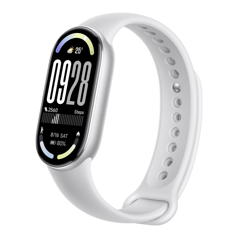 XIAOMI Smart Band 10 Fitness Tracker, 44mm AMOLED Display, 21Day Battery Life, 150 Sports Modes,Sleep Monitoring, 5ATM Waterproof, Compatible With Android and IOS – Glacier Silver