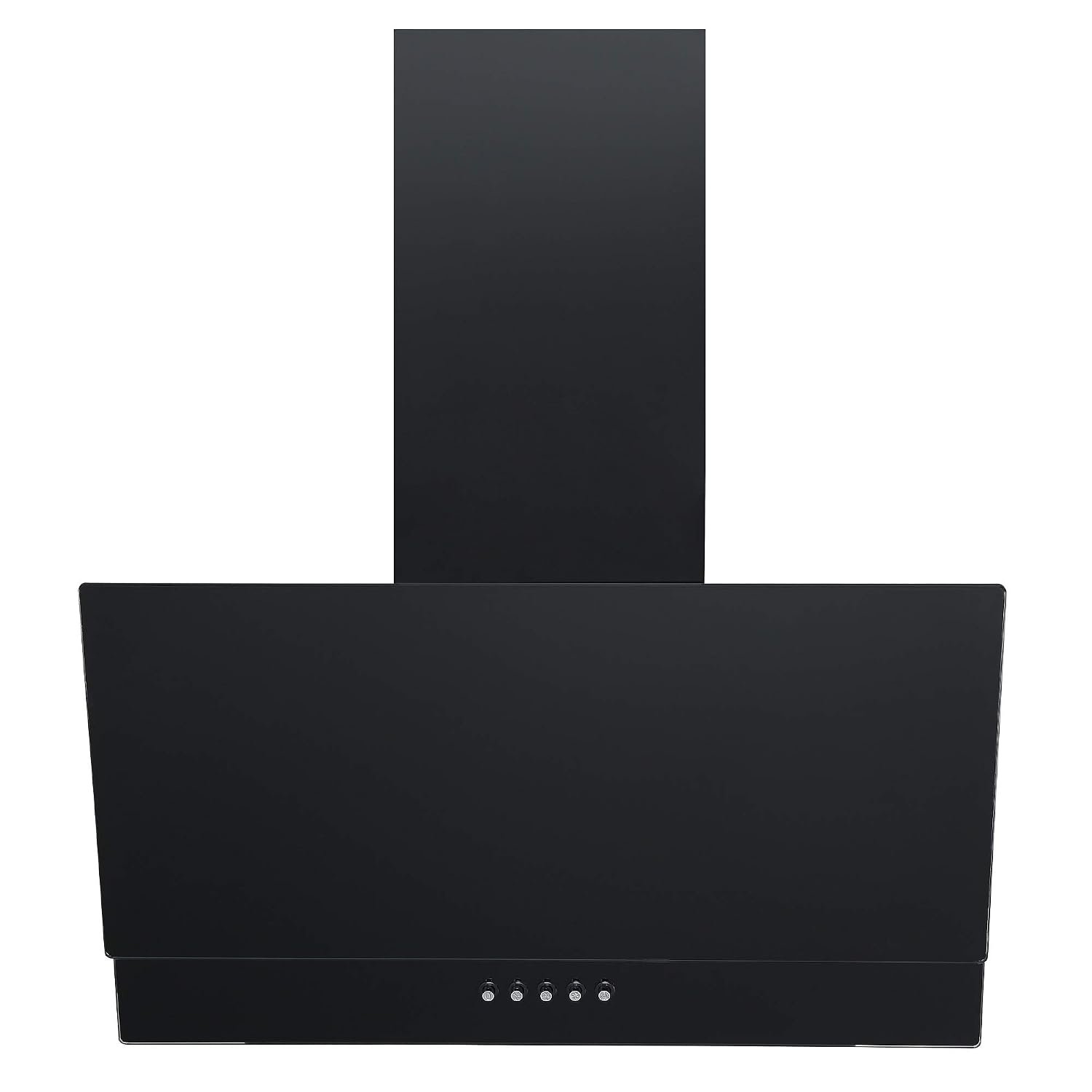 Cookology Angled Cooker Hood in Black & Charcoal Carbon Recirculating Extractor Filters - 60cm Width - Wall Mounted - LED Lights - 3 Speed Settings - Adjustable Height