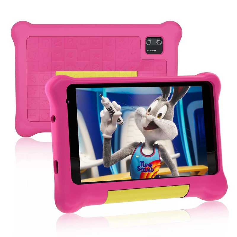 Ainmel Kids Tablet 7 inch, Android 13 Tablets for Kid, 5GB RAM+32GB ROM 128GB Expand, Parental Control, Kids Software Pre-Installed, Dual Camera, Android Learning Tablet with Proof Case (Pink)