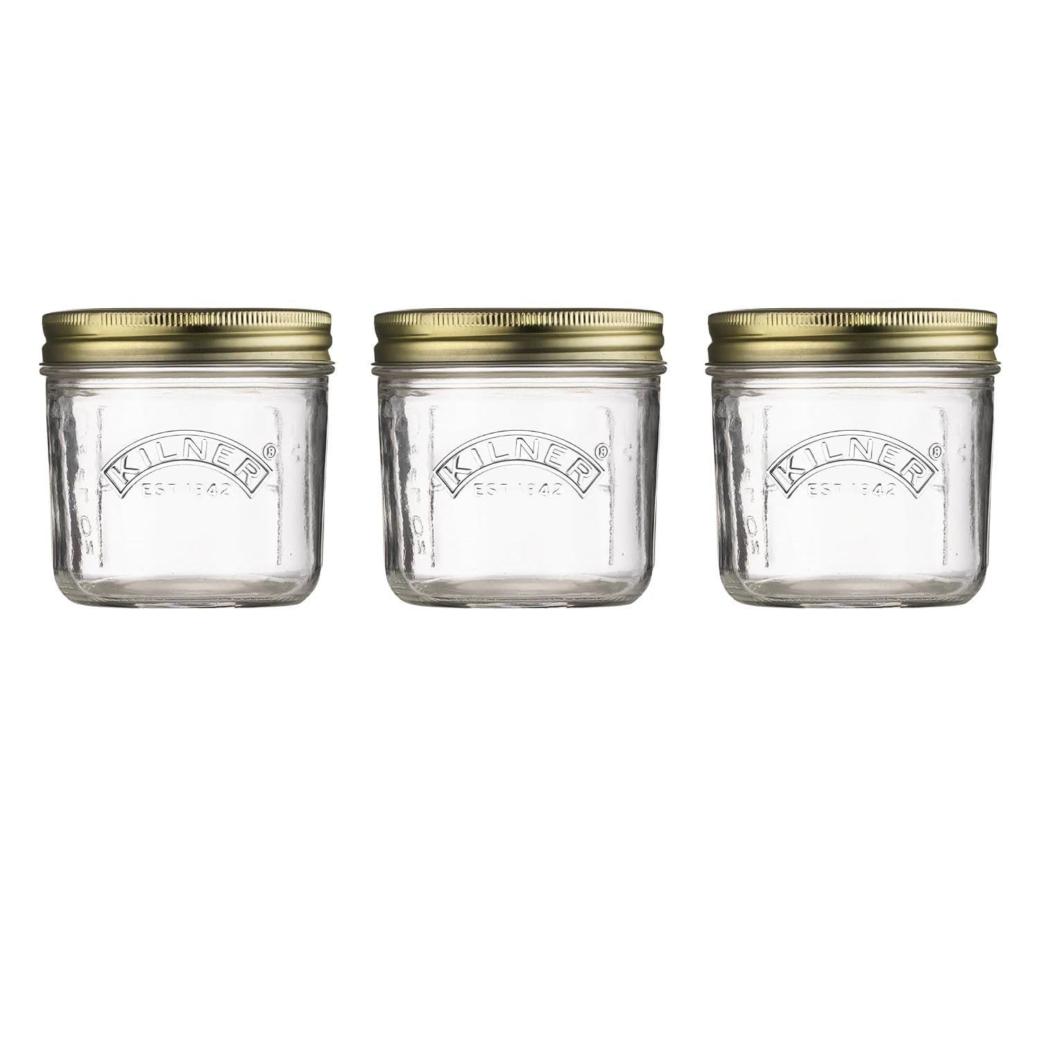 Kilner Set Of 3 Wide Mouth Preserve Jars 0.2 Litres