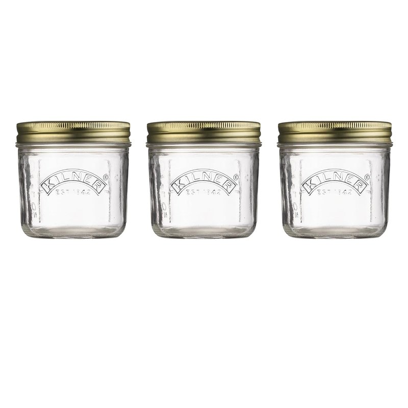 Kilner Set Of 3 Wide Mouth Preserve Jars 0.2 Litres