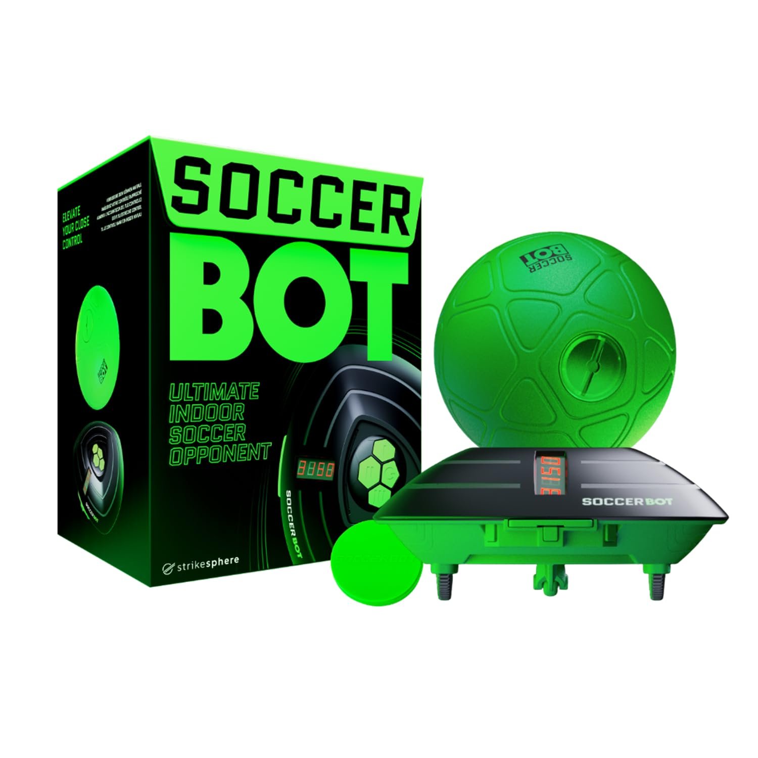 Strikesphere, Soccer Bot Indoor Football Trainer, Football Gifts for Boys & Girls, One Size, Black