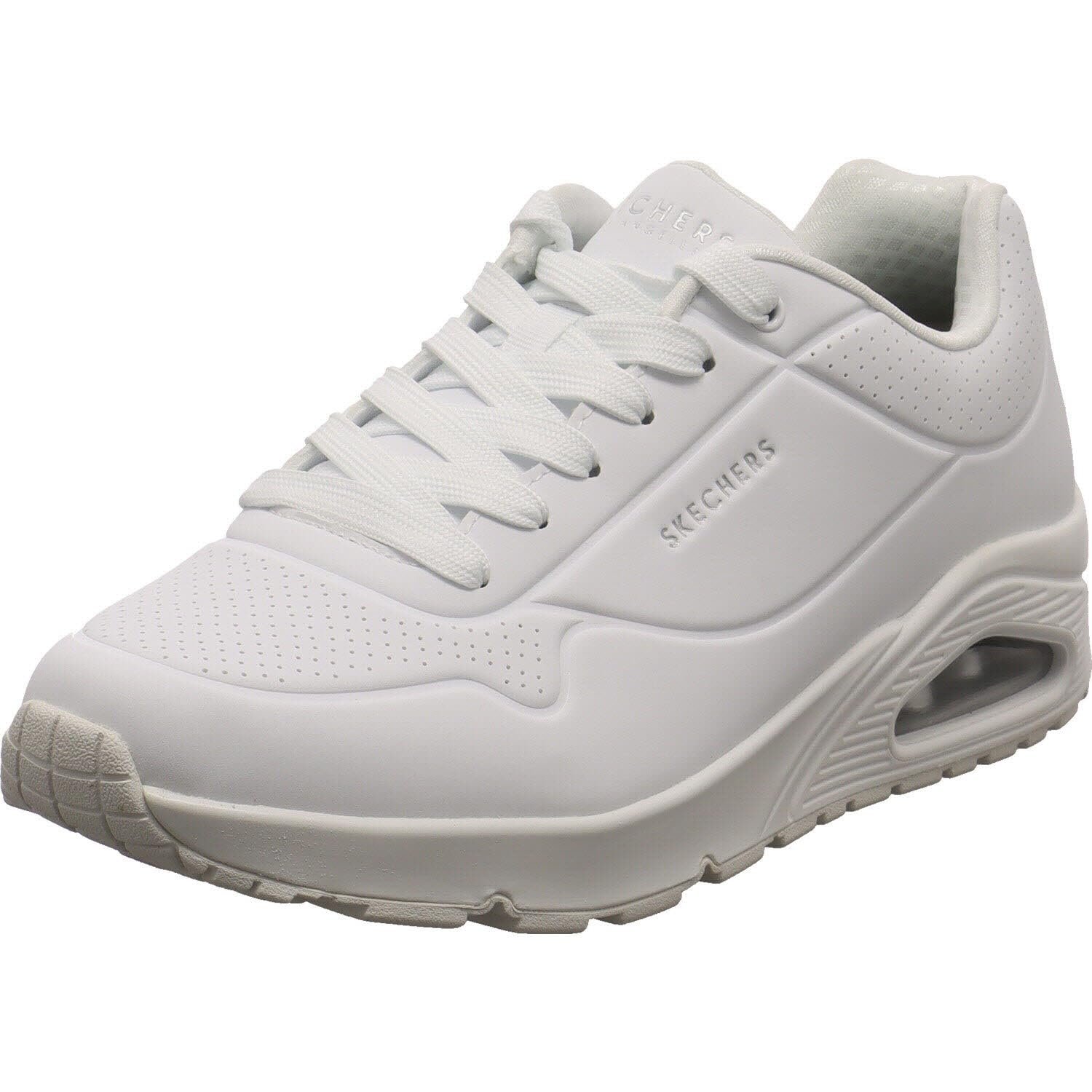 Skechers Men's Uno Stand On Air Trainers, White Durabuck/Mesh, 8 UK Wide