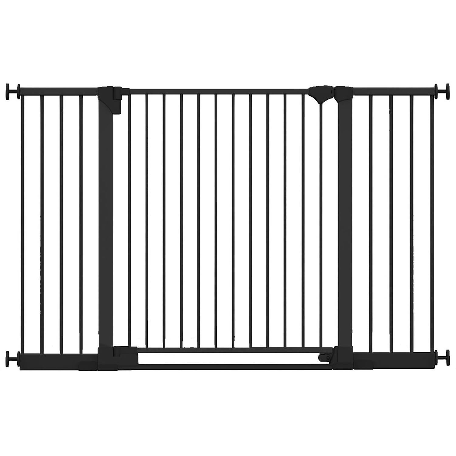 Safetots SafeStep Gate, Black, 152cm - 159cm, Extra Low Walkthough, 81cm Extra Wide Doorway, Extra Wide Gate for Stairs, Hallways and Doors, Baby and Toddler, Easy Installation