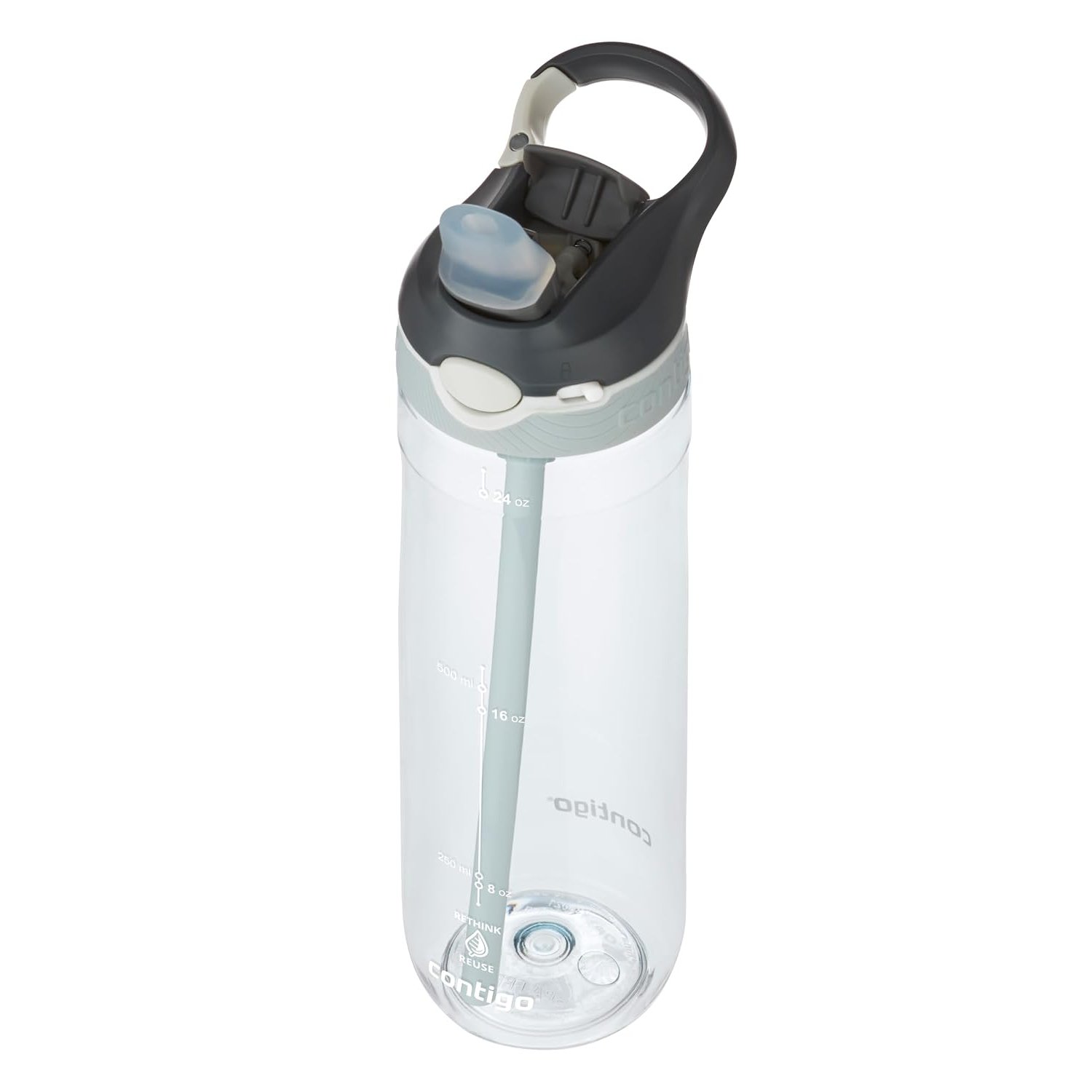 Contigo Ashland Autospout Water Bottle with Flip-Straw | Large BPA Free Drinking Bottle | Sports Flask | Leakproof Drink Bottle | Ideal for School, Gym, Bike, Running, Hiking | 720 ml | Macaroon