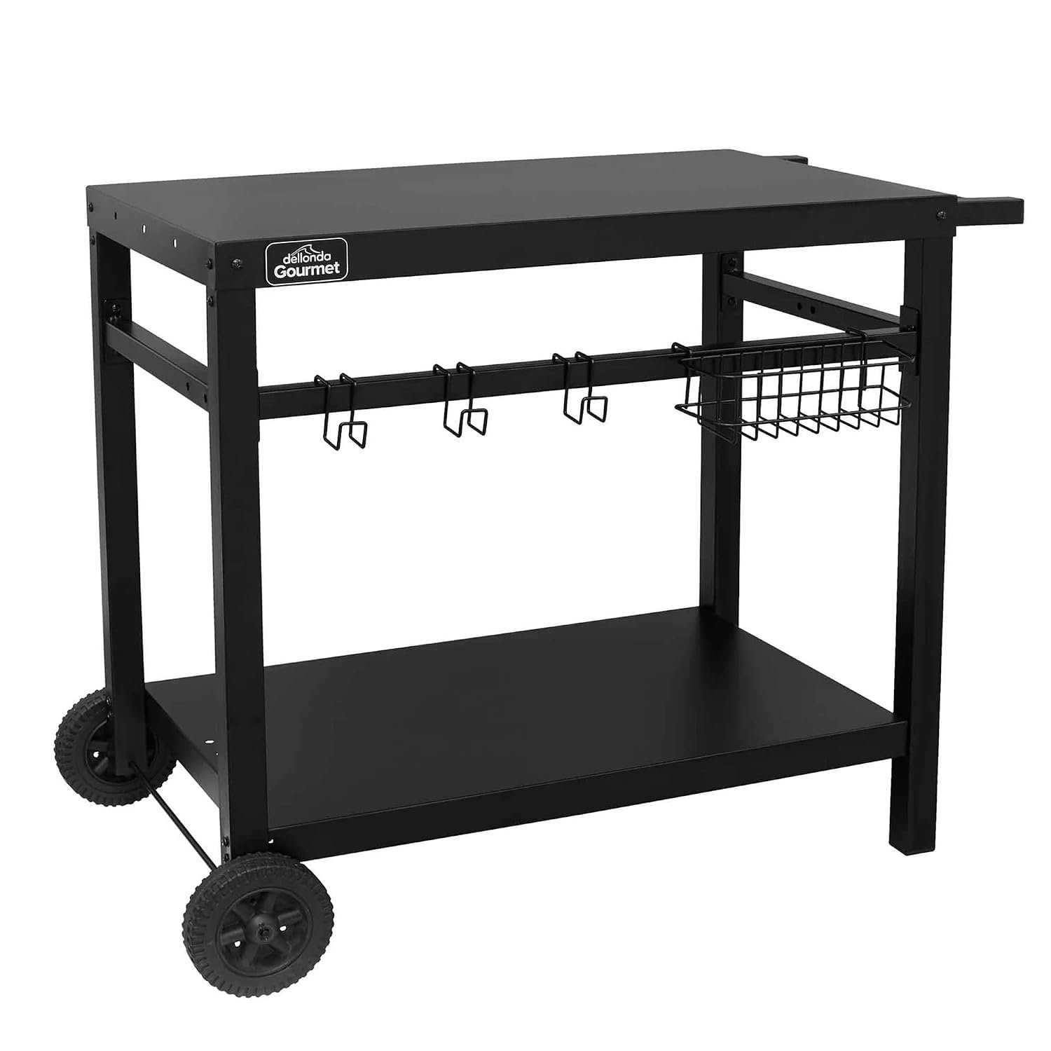 Dellonda Barbecue/Plancha Trolley for Outdoor Grilling/Cooking with Utensil Holder - DG45