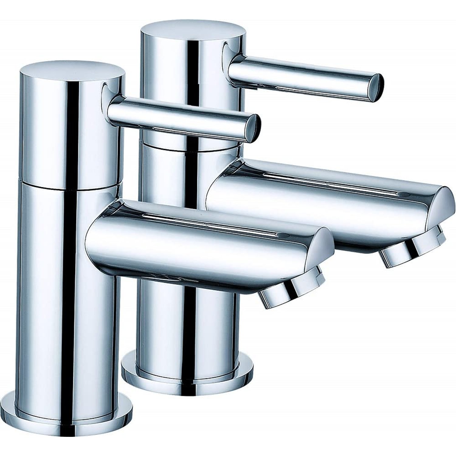VeeBath Traditional Jasper Basin Taps Hot and Cold Water Pair Lever Mixer Taps Bathroom Kitchen Sink Taps- Chrome