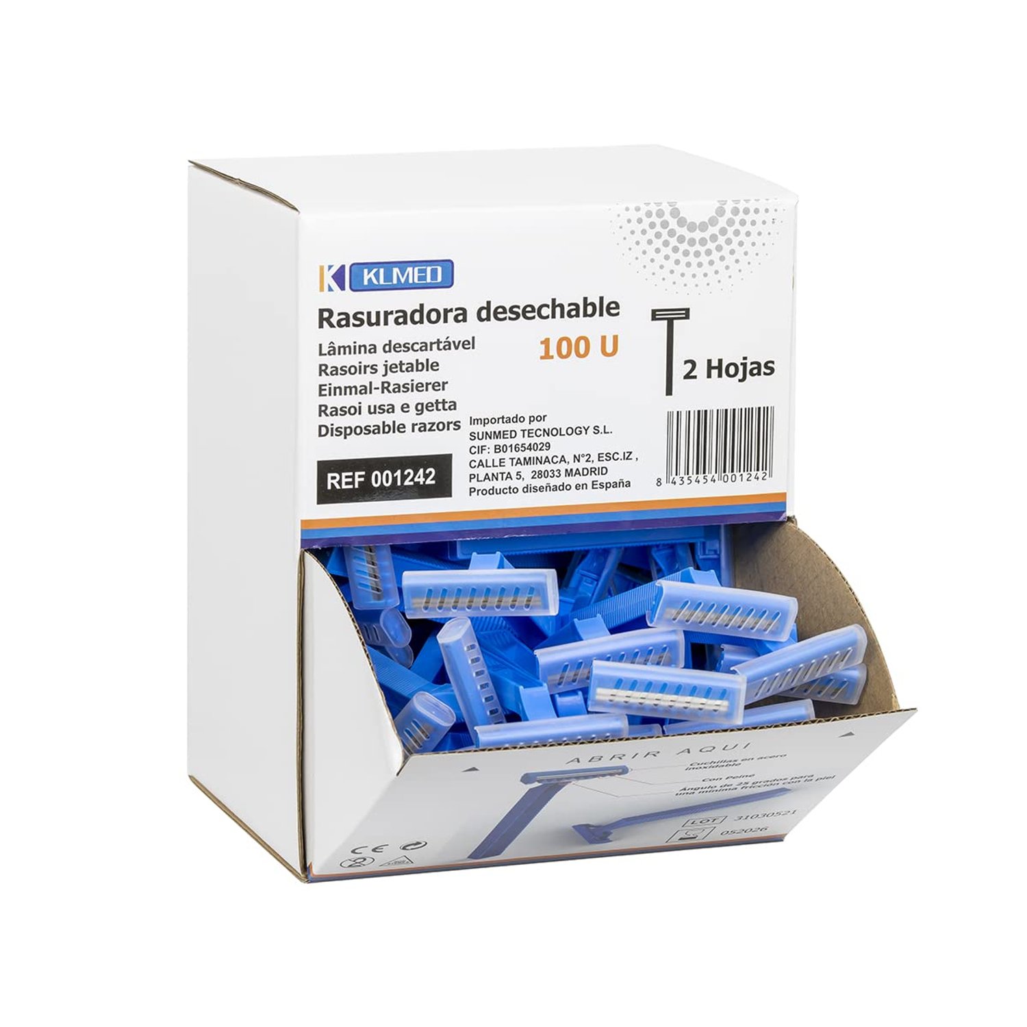 Disposable Shavers | Two Blades | Stainless Steel with Comb | Minimum Friction | 100 Units