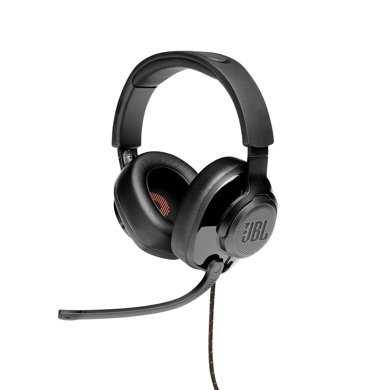 JBL Quantum 200, Wired Over-Ear Gaming Headset, JBL QuantumSOUND Signature, 50mm, Flip-Up Boom Mic, Memory Foam, Windows Sonic, 3.5mm, Black