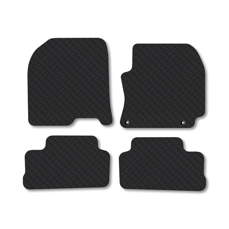 Hyundai Kona (2017-2023) Heavy Duty Thick Rubber Car Mats Accessories Tailored Fit Front Rear Set Compatible Accessory Waterproof Durable Non-Slip 5mm Full Coverage Protection with Clips
