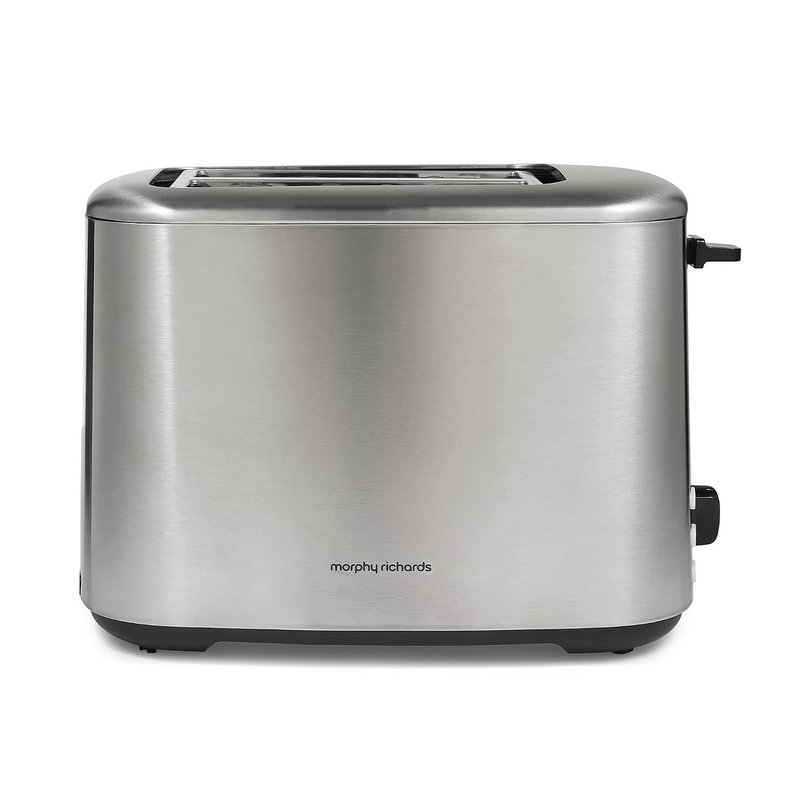 Morphy Richards Equip 2 Slice Toaster, Defrost and Reheat, Browning Controls, Variable Wide Slots, Removable Crumb Tray, 800W, Stainless Steel, 222067, Brushed