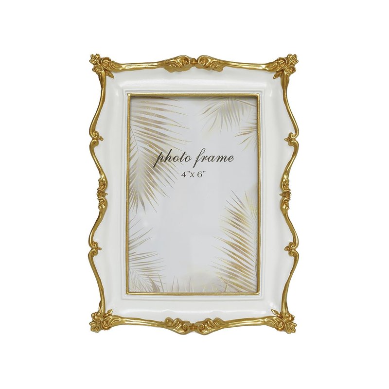 LIMOR Vintage Tabletop Picture Frame Collection, Retro - Style Ornate Frames with Glass Front, Designed for Tabletop Display, Charming Home Decor(White, 4X6)