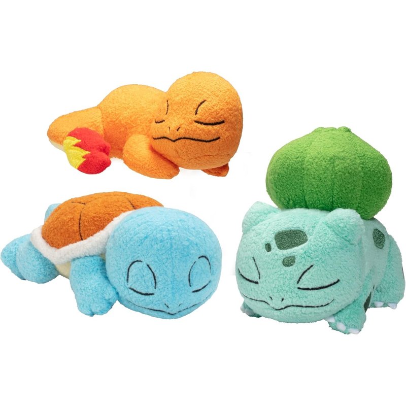 Pokémon Sleeping Plush - 5-Inch - Bulbasaur, Charmander, Squirtle