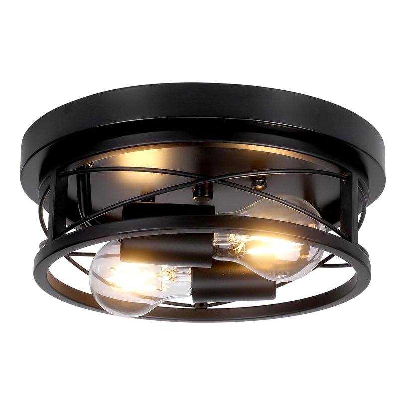 GIGGI Round Black Ceiling Light, 2-Way Ceiling Lights with E27 Flush Light Fittings Ceilings, Ceiling Lighting for Chandeliers Ceiling Light, Ceiling Lights Living Room, Bedroom, Hallway & Kitchen