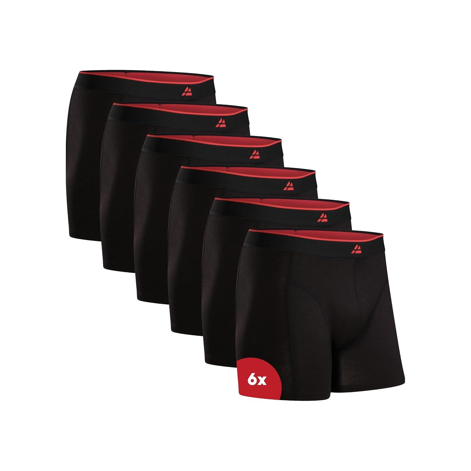 DANISH ENDURANCE Men's Bamboo Boxers, Comfortable, Breathable Underwear, Tagless, Optional Open Fly, 6 Pack, Black, L