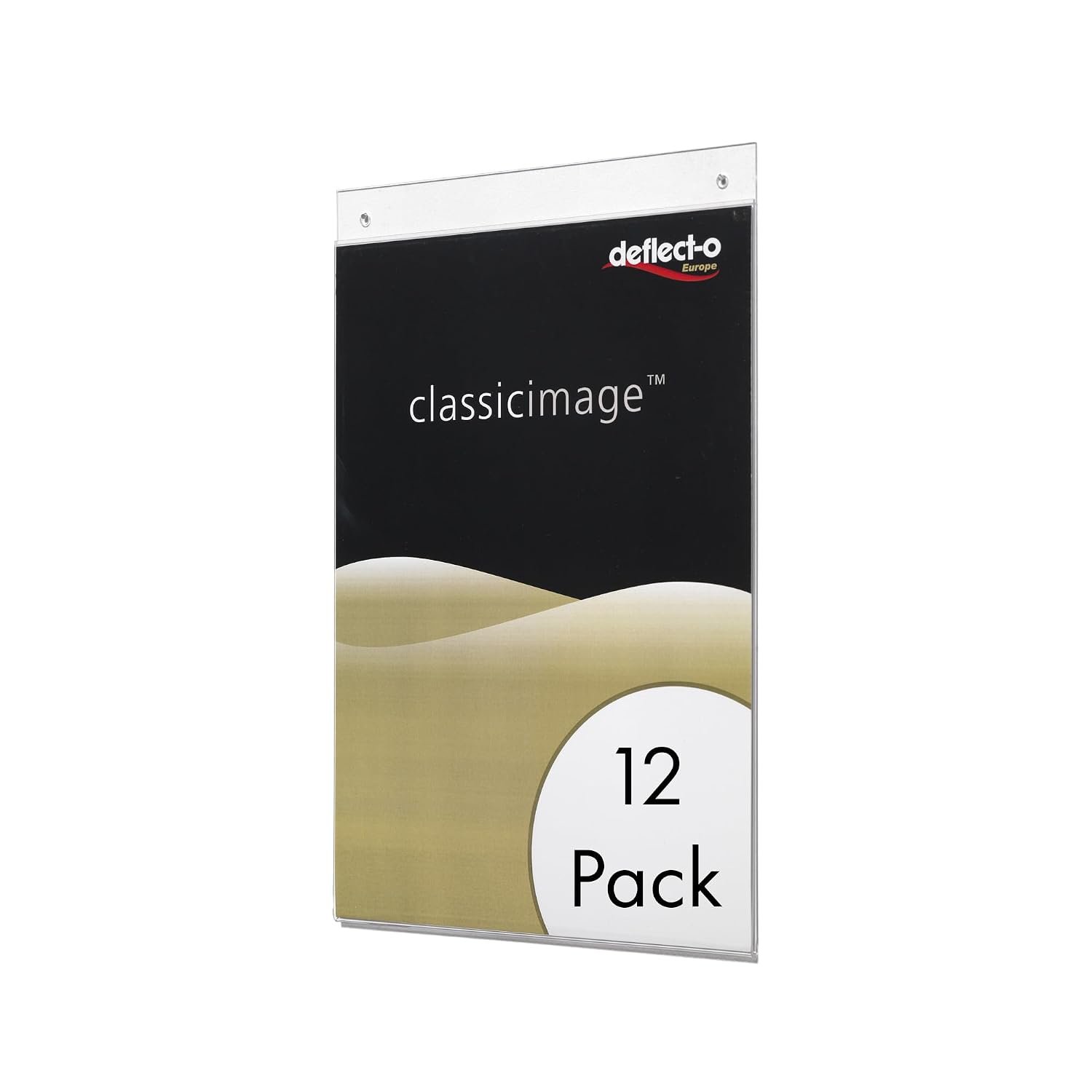 Deflecto 12 Pack A4 Portrait Signs Wall Brackets - Professional Clear Display Frame - Wall Sign Holder for Signage, Menus - Easy Installation with or without Drilling