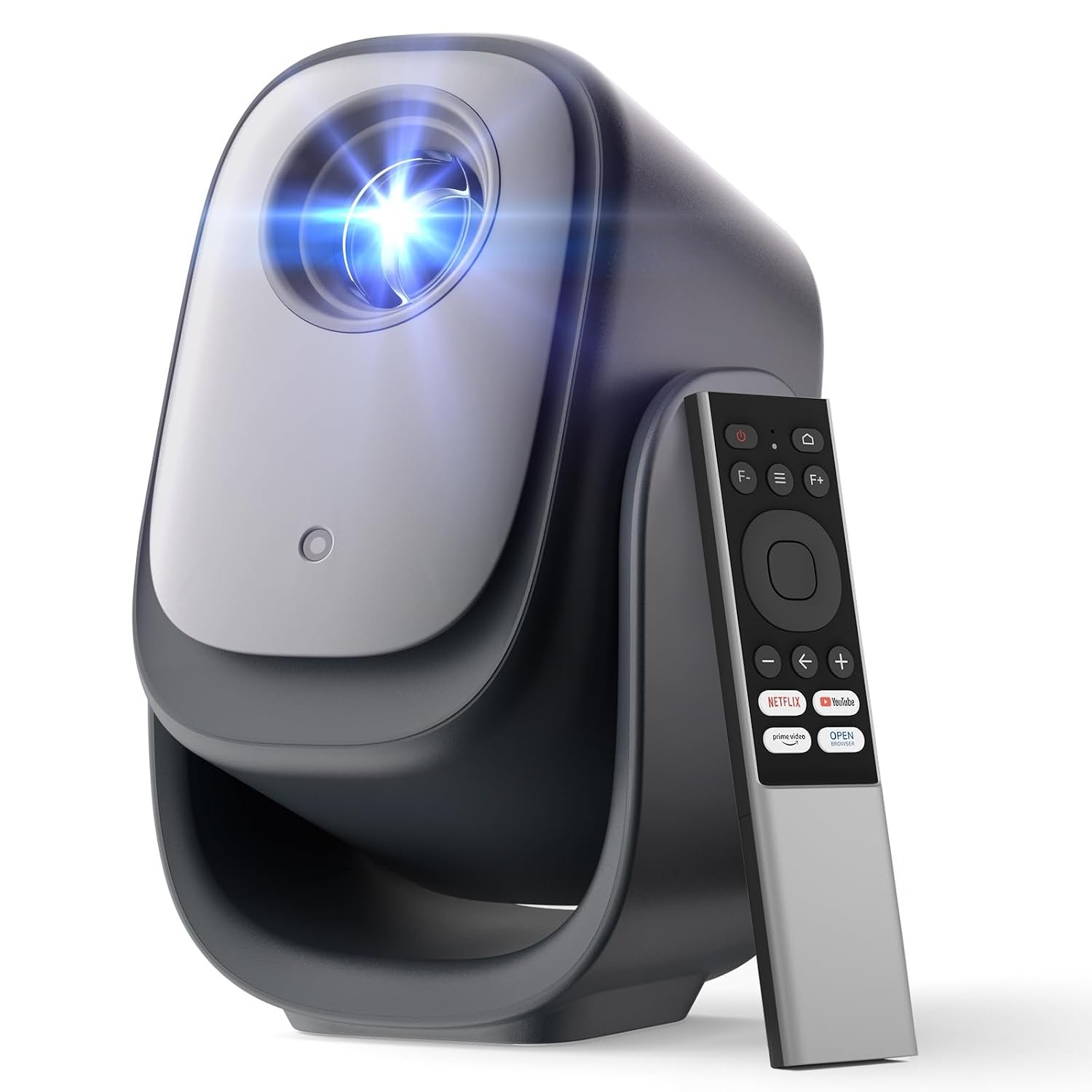 Dangbei N2 Mini Projector for Bedroom, Smart Projector Portable with Stand 190° Rotatable, Official Netflix Home Projector 1080P, Video Projector with WiFi and Bluetooth for HD Outdoor/Mobile