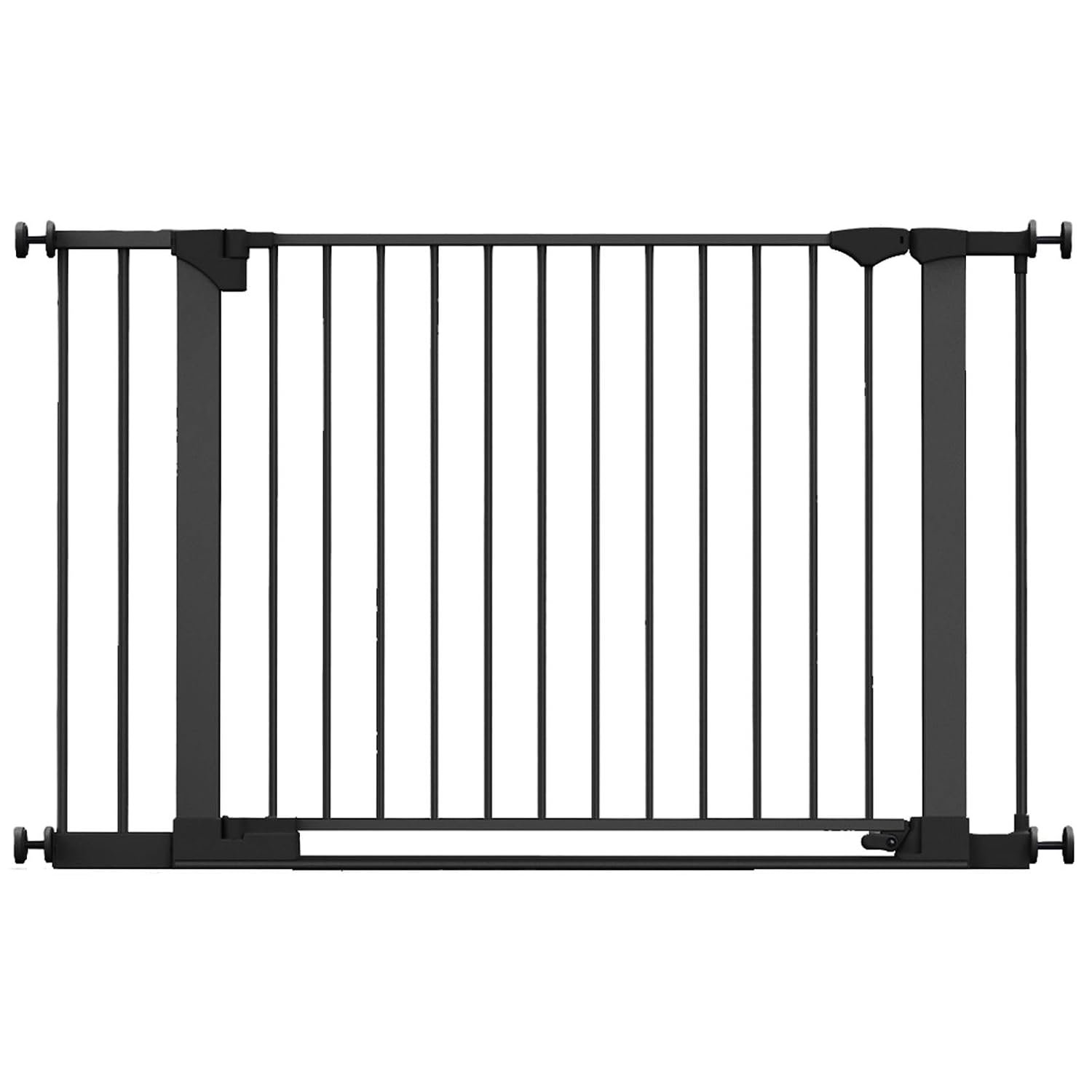 Safetots SafeStep Gate, Black, 117cm - 124cm, Extra Low Walkthough, 81cm Extra Wide Doorway, Extra Wide Gate for Stairs, Hallways and Doors, Baby and Toddler, Easy Installation